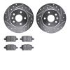 7302-47072 Drilled/Slotted Brake Rotor with 3000-Series Ceramic Brake Pads Kit [Silver], Fits Select GM, Position: Rear - image 1