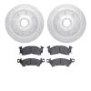 7302-48002 Drilled/Slotted Brake Rotor with 3000-Series Ceramic Brake Pads Kit [Silver], 1971-1989 GM, Position: Front - image 1
