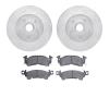 7302-48003 Drilled/Slotted Brake Rotor with 3000-Series Ceramic Brake Pads Kit [Silver], 1983-1992 GM, Position: Front - image 1