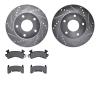 7302-48014 Drilled/Slotted Brake Rotor with 3000-Series Ceramic Brake Pads Kit [Silver], 1979-1998 GM, Position: Front - image 1