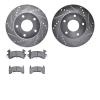 7302-48016 Drilled/Slotted Brake Rotor with 3000-Series Ceramic Brake Pads Kit [Silver], 1979-1985 GM, Position: Rear - image 1