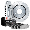 7302-48021 Drilled/Slotted Brake Rotor with 3000-Series Ceramic Brake Pads Kit [Silver], 1988-1996 GM, Position: Front - image 1