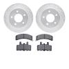 7302-48022 Drilled/Slotted Brake Rotor with 3000-Series Ceramic Brake Pads Kit [Silver], 1990-2002 GM, Position: Front - image 1