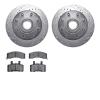 7302-48028 Drilled/Slotted Brake Rotor with 3000-Series Ceramic Brake Pads Kit [Silver], 1992-2002 GM, Position: Front - image 1