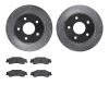 7302-48034 Drilled/Slotted Brake Rotor with 3000-Series Ceramic Brake Pads Kit [Silver], 1997-2005 GM, Position: Rear - image 1