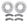 7302-48055 Drilled/Slotted Brake Rotor with 3000-Series Ceramic Brake Pads Kit [Silver], 2003-2008 GM, Position: Rear - image 1