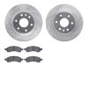 7302-48061 Drilled/Slotted Brake Rotor with 3000-Series Ceramic Brake Pads Kit [Silver], 2007-2017 GM, Position: Front - image 1
