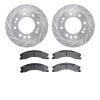 7302-48068 Drilled/Slotted Brake Rotor with 3000-Series Ceramic Brake Pads Kit [Silver], 2011-2019 GM, Position: Front - image 1