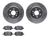 7302-49002 Drilled/Slotted Brake Rotor with 3000-Series Ceramic Brake Pads Kit [Silver], 2011-2012 VPG, Position: Rear - image 1