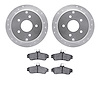 7302-52004 Drilled/Slotted Brake Rotor with 3000-Series Ceramic Brake Pads Kit [Silver], 2004-2004 GM, Position: Rear - image 1