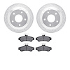 7302-52005 Drilled/Slotted Brake Rotor with 3000-Series Ceramic Brake Pads Kit [Silver], 2005-2006 GM, Position: Rear - image 1