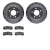 7302-52011 Drilled/Slotted Brake Rotor with 3000-Series Ceramic Brake Pads Kit [Silver], 1992-2005 GM, Position: Rear - image 1