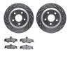 7302-52013 Drilled/Slotted Brake Rotor with 3000-Series Ceramic Brake Pads Kit [Silver], 1998-2002 GM, Position: Rear - image 1