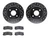 7302-53002 Drilled/Slotted Brake Rotor with 3000-Series Ceramic Brake Pads Kit [Silver], 1991-1998 GM, Position: Rear - image 1