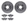 7302-53007 Drilled/Slotted Brake Rotor with 3000-Series Ceramic Brake Pads Kit [Silver], 2006-2010 GM, Position: Rear - image 1