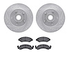 7302-54004 Drilled/Slotted Brake Rotor with 3000-Series Ceramic Brake Pads Kit [Silver], 1974-1979 Ford/Lincoln/Mercury/Mazda, P - image 1