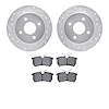 7302-54009 Drilled/Slotted Brake Rotor with 3000-Series Ceramic Brake Pads Kit [Silver], 2001-2019 Ford/Lincoln/Mercury/Mazda, P - image 1