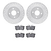 7302-54010 Drilled/Slotted Brake Rotor with 3000-Series Ceramic Brake Pads Kit [Silver], 2002-2004 Ford/Lincoln/Mercury/Mazda, P - image 1