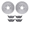 7302-54013 Drilled/Slotted Brake Rotor with 3000-Series Ceramic Brake Pads Kit [Silver], 2005-2008 Ford/Lincoln/Mercury/Mazda, P - image 1