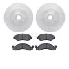 7302-54023 Drilled/Slotted Brake Rotor with 3000-Series Ceramic Brake Pads Kit [Silver], 1973-1973 Ford/Lincoln/Mercury/Mazda, P - image 1