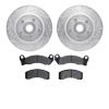7302-54037 Drilled/Slotted Brake Rotor with 3000-Series Ceramic Brake Pads Kit [Silver], 1982-1987 Ford/Lincoln/Mercury/Mazda, P - image 1
