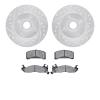 7302-54041 Drilled/Slotted Brake Rotor with 3000-Series Ceramic Brake Pads Kit [Silver], 1982-1993 Ford/Lincoln/Mercury/Mazda, P - image 1