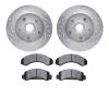 7302-54055 Drilled/Slotted Brake Rotor with 3000-Series Ceramic Brake Pads Kit [Silver], 1983-1994 Ford/Lincoln/Mercury/Mazda, P - image 1