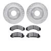 7302-54057 Drilled/Slotted Brake Rotor with 3000-Series Ceramic Brake Pads Kit [Silver], 1990-1994 Ford/Lincoln/Mercury/Mazda, P - image 1