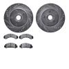 7302-54060 Drilled/Slotted Brake Rotor with 3000-Series Ceramic Brake Pads Kit [Silver], 1992-1997 Ford/Lincoln/Mercury/Mazda, P - image 1