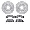 7302-54061 Drilled/Slotted Brake Rotor with 3000-Series Ceramic Brake Pads Kit [Silver], 1993-1994 Ford/Lincoln/Mercury/Mazda, P - image 1