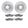 7302-54065 Drilled/Slotted Brake Rotor with 3000-Series Ceramic Brake Pads Kit [Silver], 1989-1990 Ford/Lincoln/Mercury/Mazda, P - image 1