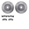7302-54070 Drilled/Slotted Brake Rotor with 3000-Series Ceramic Brake Pads Kit [Silver], 1987-1993 Ford/Lincoln/Mercury/Mazda, P - image 1