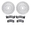 7302-54071 Drilled/Slotted Brake Rotor with 3000-Series Ceramic Brake Pads Kit [Silver], 1987-1988 Ford/Lincoln/Mercury/Mazda, P - image 1