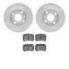 7302-54074 Drilled/Slotted Brake Rotor with 3000-Series Ceramic Brake Pads Kit [Silver], 1990-1998 Ford/Lincoln/Mercury/Mazda, P - image 1