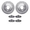 7302-54077 Drilled/Slotted Brake Rotor with 3000-Series Ceramic Brake Pads Kit [Silver], 1986-1992 Ford/Lincoln/Mercury/Mazda, P - image 1