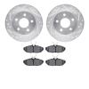 7302-54082 Drilled/Slotted Brake Rotor with 3000-Series Ceramic Brake Pads Kit [Silver], 1993-1998 Ford/Lincoln/Mercury/Mazda, P - image 1