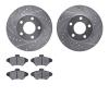 7302-54083 Drilled/Slotted Brake Rotor with 3000-Series Ceramic Brake Pads Kit [Silver], 1994-1998 Ford/Lincoln/Mercury/Mazda, P - image 1