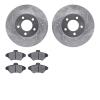 7302-54084 Drilled/Slotted Brake Rotor with 3000-Series Ceramic Brake Pads Kit [Silver], 1993-1997 Ford/Lincoln/Mercury/Mazda, P - image 1