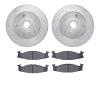 7302-54093 Drilled/Slotted Brake Rotor with 3000-Series Ceramic Brake Pads Kit [Silver], 1994-2003 Ford/Lincoln/Mercury/Mazda, P - image 1