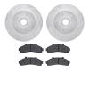 7302-54100 Drilled/Slotted Brake Rotor with 3000-Series Ceramic Brake Pads Kit [Silver], 1995-1997 Ford/Lincoln/Mercury/Mazda, P - image 1