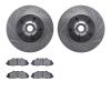 7302-54113 Drilled/Slotted Brake Rotor with 3000-Series Ceramic Brake Pads Kit [Silver], 2000-2004 Ford/Lincoln/Mercury/Mazda, P - image 1