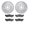 7302-54114 Drilled/Slotted Brake Rotor with 3000-Series Ceramic Brake Pads Kit [Silver], 2000-2004 Ford/Lincoln/Mercury/Mazda, P - image 1