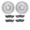 7302-54117 Drilled/Slotted Brake Rotor with 3000-Series Ceramic Brake Pads Kit [Silver], 1997-2000 Ford/Lincoln/Mercury/Mazda, P - image 1