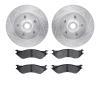 7302-54119 Drilled/Slotted Brake Rotor with 3000-Series Ceramic Brake Pads Kit [Silver], 1999-2004 Ford/Lincoln/Mercury/Mazda, P - image 1