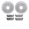 7302-54121 Drilled/Slotted Brake Rotor with 3000-Series Ceramic Brake Pads Kit [Silver], 1997-2004 Ford/Lincoln/Mercury/Mazda, P - image 1