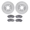 7302-54132 Drilled/Slotted Brake Rotor with 3000-Series Ceramic Brake Pads Kit [Silver], 1999-2001 Ford/Lincoln/Mercury/Mazda, P - image 1