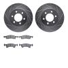 7302-54148 Drilled/Slotted Brake Rotor with 3000-Series Ceramic Brake Pads Kit [Silver], 2002-2006 Ford/Lincoln/Mercury/Mazda, P - image 1
