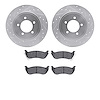 7302-54151 Drilled/Slotted Brake Rotor with 3000-Series Ceramic Brake Pads Kit [Silver], 2006-2010 Ford/Lincoln/Mercury/Mazda, P - image 1