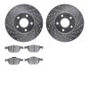 7302-54153 Drilled/Slotted Brake Rotor with 3000-Series Ceramic Brake Pads Kit [Silver], 2010-2013 Ford/Lincoln/Mercury/Mazda, P - image 1