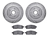 7302-54156 Drilled/Slotted Brake Rotor with 3000-Series Ceramic Brake Pads Kit [Silver], 2004-2008 Ford/Lincoln/Mercury/Mazda, P - image 1